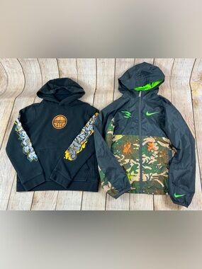 Nike Boys Windrunner Jacket & Basketball Hoodie Size Medium Lot Of 2 Bundle